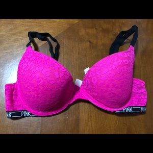 Pink push up bra